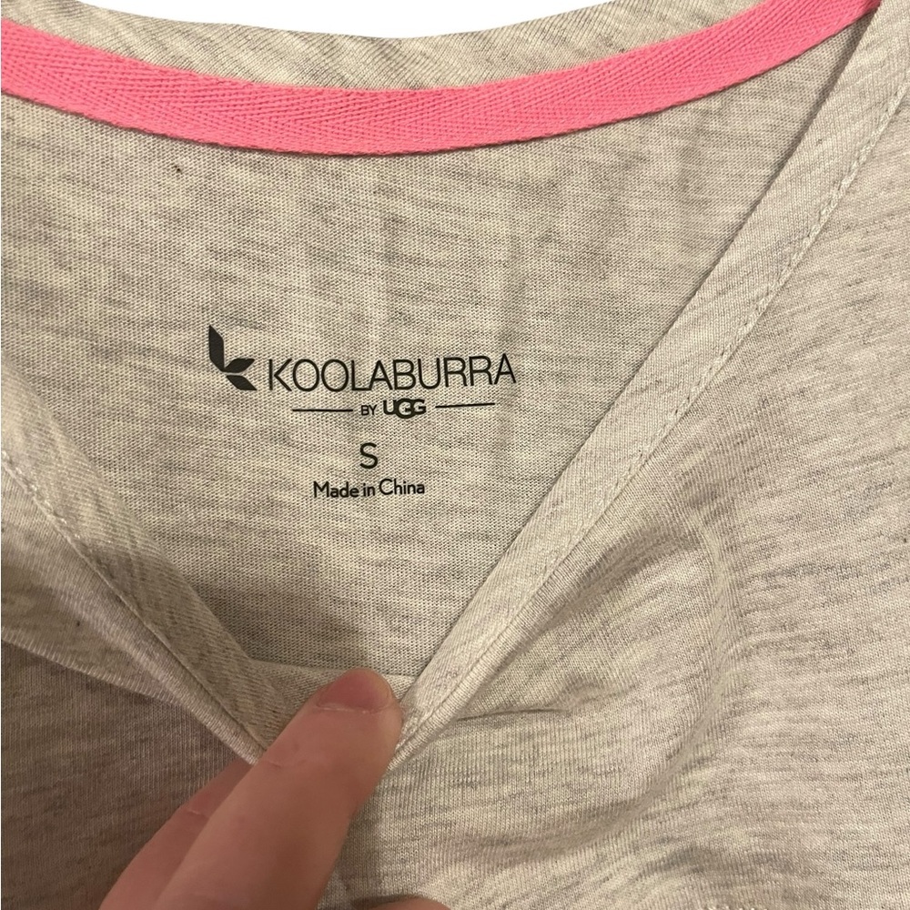 Koolaburra Heather Gray Tee with Pink Trim - Picture 3 of 3